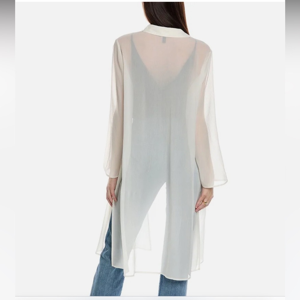 NWT Eileen Fisher Crinkled
Sheer Silk Classic Collar
Jacket - Picture 2 of 9